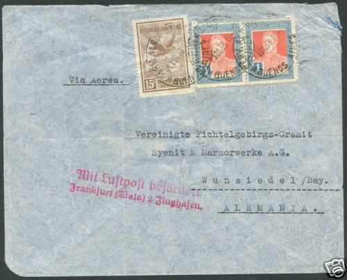 ARGENTINA TO GERMANY AEROPOSTAL Air Mail Cover 1933  