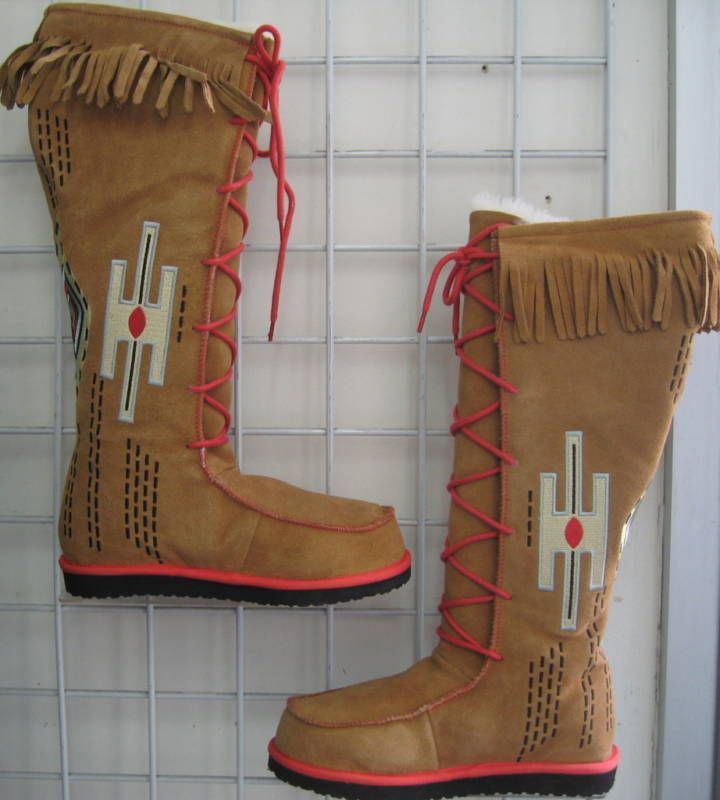 ANTIK DENIM AMERICAN INDIAN WOMEN INDIAN BOOTS Sz 6  