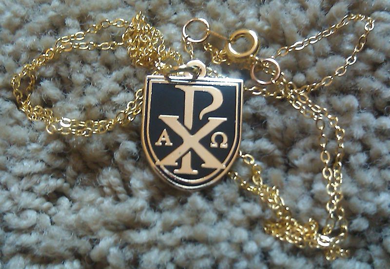 Chi Rho or sigla / Alpha Omega Pendant w/24 Chain  