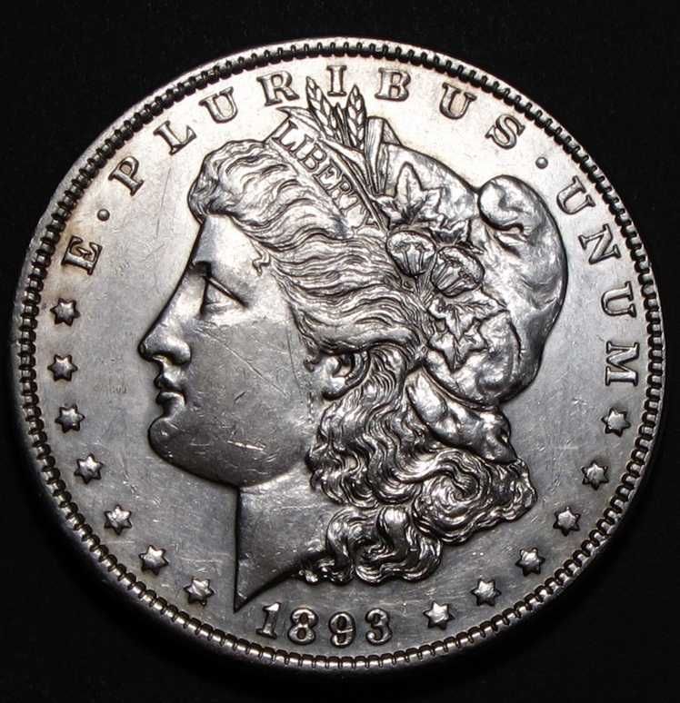 1893 MORGAN DOLLAR CHOICE AU+  