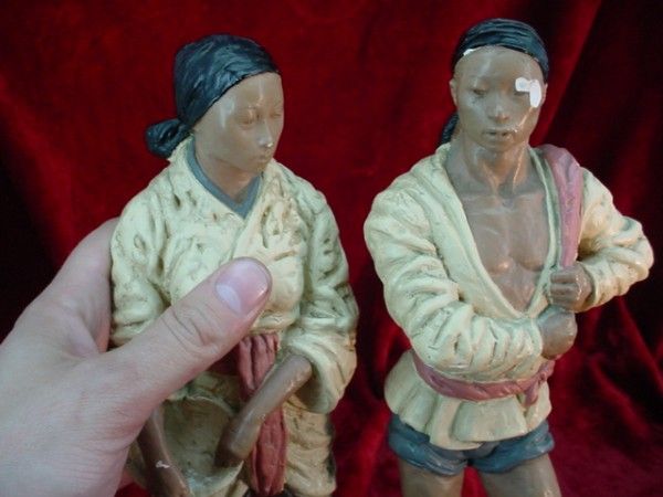 Vintage 1950s PAIR FRED PRESS 12 SCULPTURES Figurines  