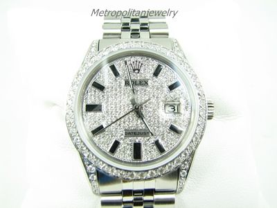 ROLEX MEN DATEJUST WITH STEEL DIAMOND CASE,18K WHITE GOLD DIAMOND 