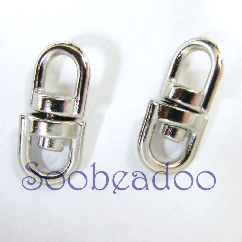 10 Swivel Connectors 2 loops 16mm x 7.4mm  