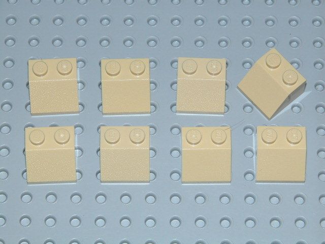 LEGO 8x Tan Slope 45 Degree 2 x 2 VGC 10181 10017 6210  