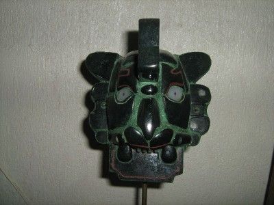 MAYAN ZAPOTEC JADE BAT GOD MASK FROM MONTE ALBAN RUINS  