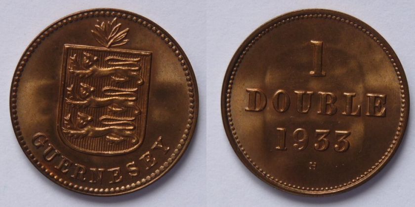 Guernsey 1933H 1 Double Gem BU. Absolute Gem  