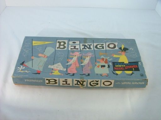 Pressman Bingo 1166 Wooden Pegs Metal Spinner Game 1166  