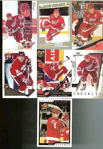 Steve Yzerman 7 Card Lot EX MT Condition  