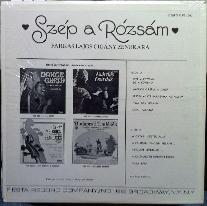 FARKAS LAJOS szep a rozsam LP vinyl FLPS 1592 VG+  