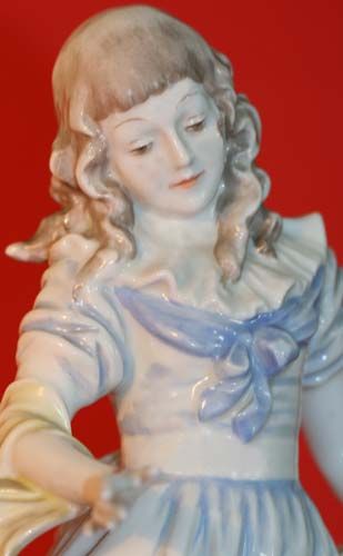 ROSENTHAL OPPEL PORCELAIN STATUE LADY & GREYHOUNDUN  