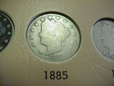 1883 1912 COMPLETE V NICKEL SET with 1885 & ALL DATES  