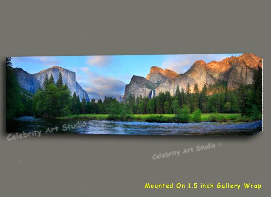 Yosemite Valley National Park PANORAMA CANVAS PAINTING  