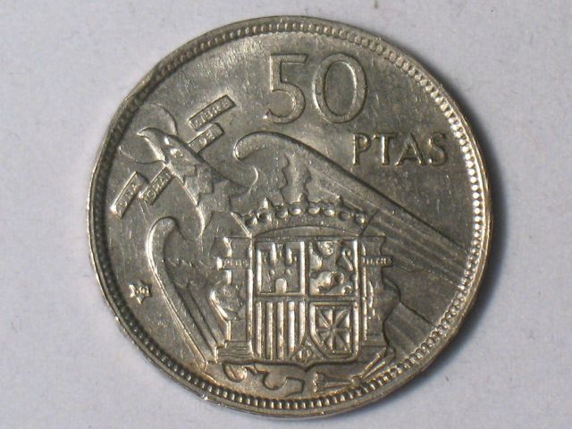 1957 SPAIN 50 PESETAS COIN  