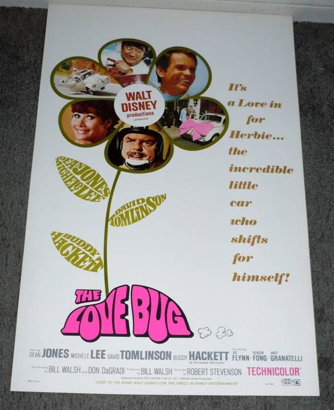 THE LOVE BUG Original Rolled 1969 Movie Poster HERBIE/VOLKSWAGEN 