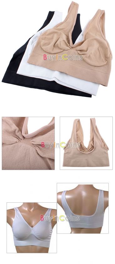   Lady Shear Seamless Leisure Yoga Vest Sports Bra Tops 01 M/L  