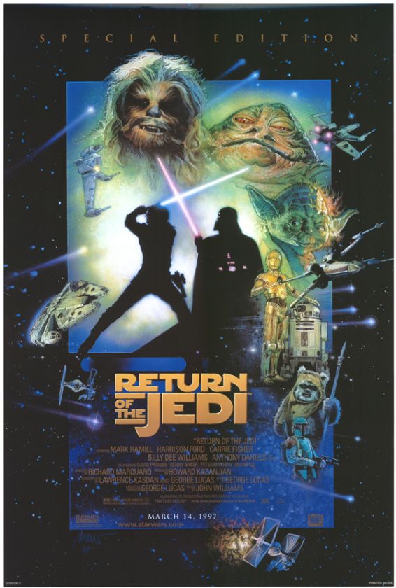 RETURN OF THE JEDI R1997 1 SIDED MOVIE POSTER + BONUS  