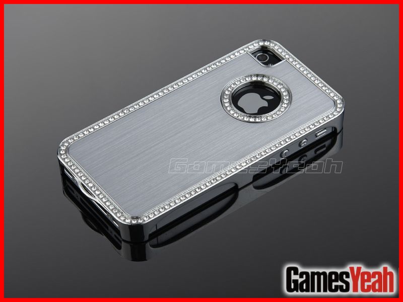   Diamond Aluminium Case Cover For All iPhone 4 4S 4G + Film  