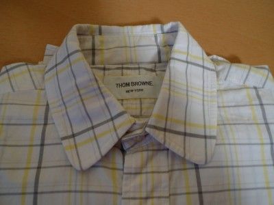 THOM BROWNE Spring 2011 Button Down Shirt Stripe Plaid Club Collar NEW 