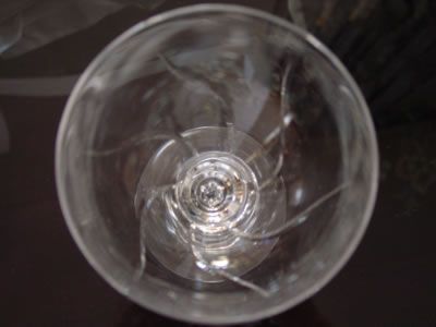 Fostoria Crystal Wine Glass Crystal Swirls Signed  