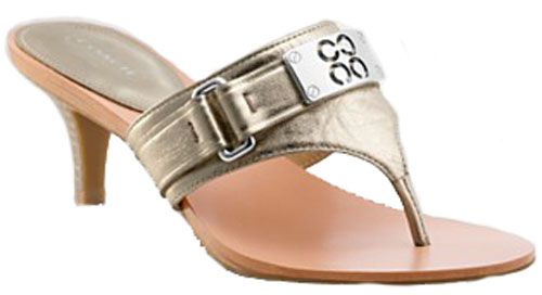 New $158 Coach Alberta Womens Sandals 8 M Gold  