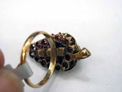 14K Yellow Gold Garnet Grape Cluster Ring Size Sz 8 A26310  