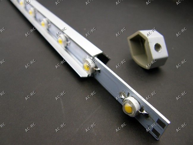 500mm PCB LED strip x 1 500mm aluminum housing x 1 Ends cover x 2 24 