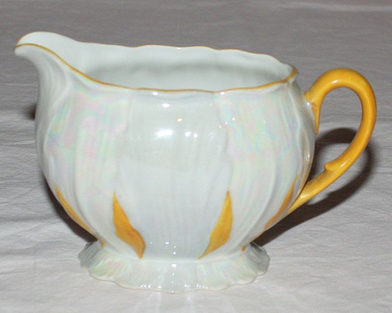 Czechoslovakia Irridescent Creamer Yellow  