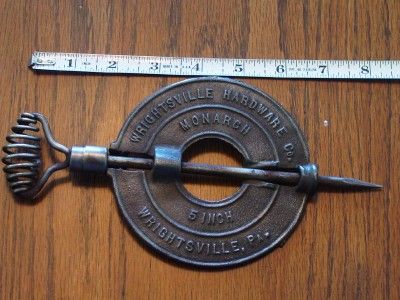 WRIGHTSVILLE PA HARDWARE CO (MONACH) 5 INCH CAST IRON FLUE DAMPER 