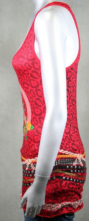 Paco Chicano by Audigier Peace Tank chains Red shirt  