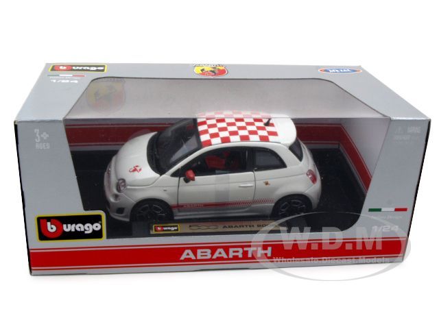 2008 FIAT 500 ABARTH WHITE WITH CHECKERS ON THE ROOF 124 21043  