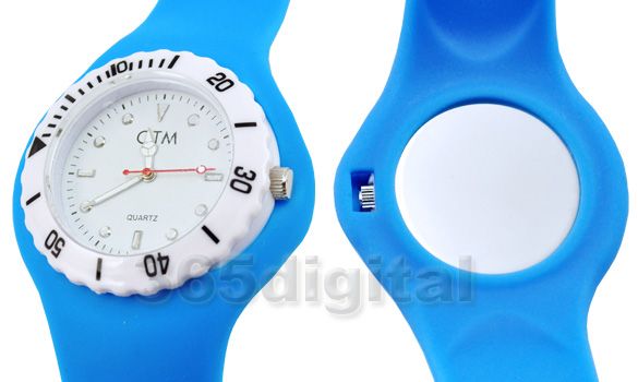 New Jelly Wristwatch Sports Watch Unisex White &Blue  