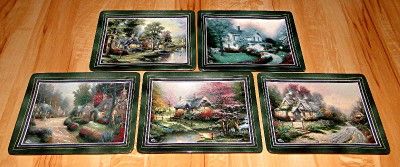 THOMAS KINKADES HOMETOWN MEMORIES BRADFORD EXCHANGE COTTAGE PLATE SET 