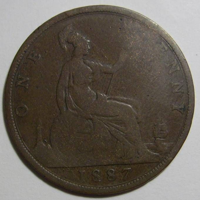 1887 CERTIFIED UNIQUE UNRECORDED PENNY GREAT BRITAIN  