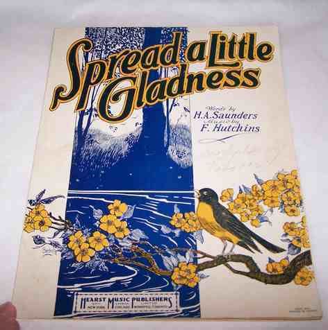 Vintage Sheet Music SPREAD A LITTLE GLADNESS Barbelle  