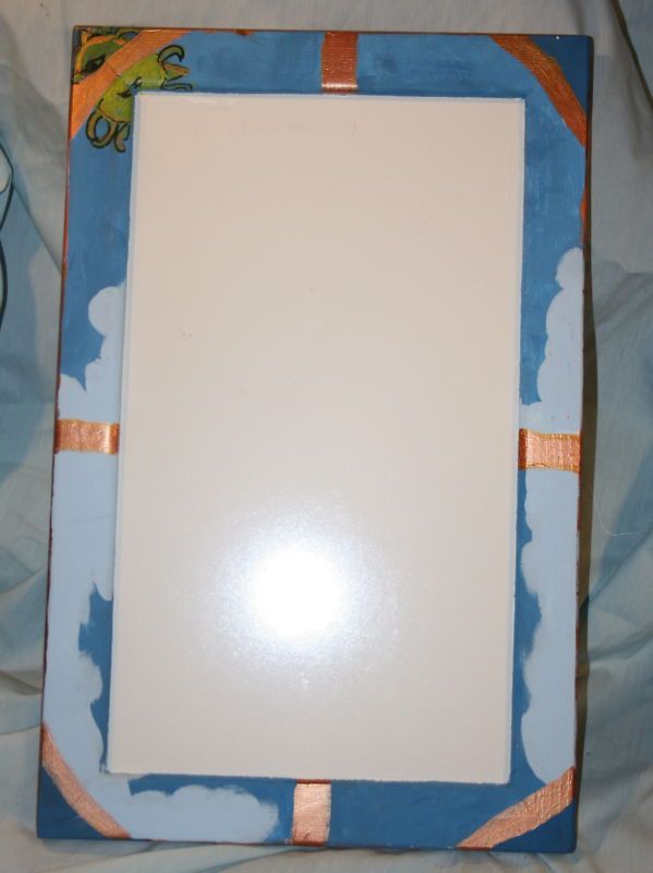 MESSAGE BOARD HANDPAINTED FRAME CHALK DRY ERASE SIDE DECORATIVE 