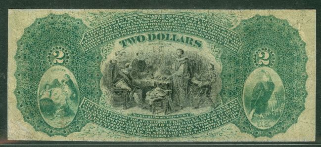 00 National Bank Note“Lazy Deuce”, Mechanics NB Trenton NJ 