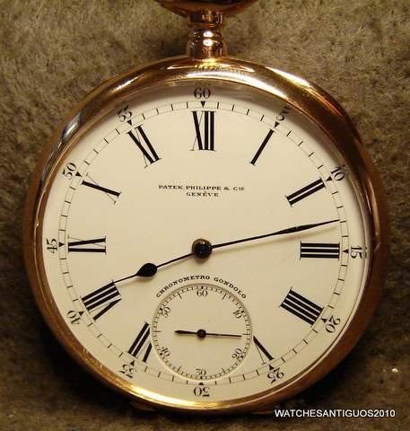 1923´s VINTAGE PATEK PHILIPPE GONDOLO POCKET WATCH 18K SOLID RED GOLD 