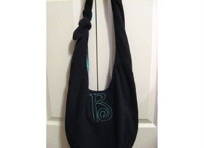 MONOGRAMMED PERSONALIZED ADORABLE FLEECE HOBO BAG PURSE  