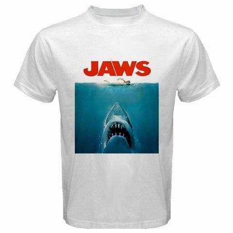 New Jaws Movie Classic Shark White T Shirt All Size  