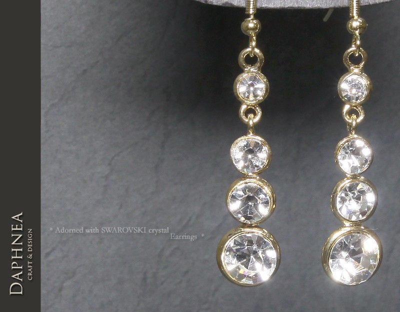 adorned with clear crystal unique earrings FE700620  