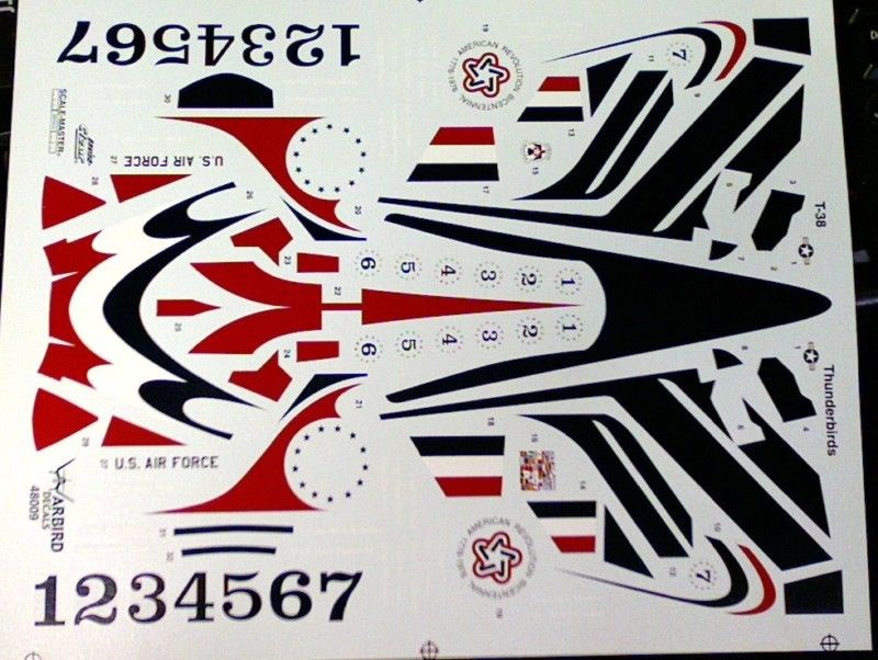 Warbird 1/48 T 38 Thunderbirds decals 48009  