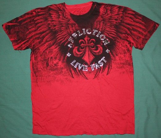 Affliction LIVE FAST Series Tee T Shirt RED SIZES NEW  