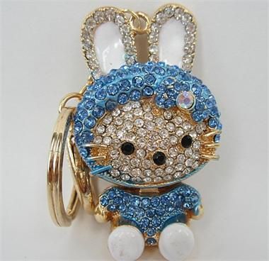   Hello Kitty Swarovski Crystal Charm Pendant Key Bag Chain Gift  