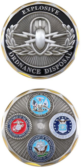 AIR FORCE EOD EXPLOSIVE DISPOSAL CHALLENGE COIN  