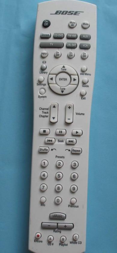 BOSE REMOTE CONTROL RC38T1 27 LIFESTYLE 48 38 35  