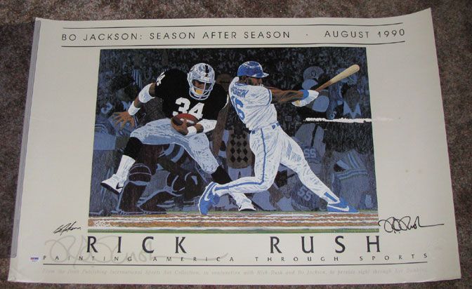 RICK RUSH BO JACKSON 23x34 SIGNED AUTOGRAPHED PSA DNA POSTER AUTO 