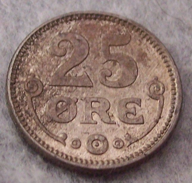 1922 Denmark 25 Ore King Christian X Copenhagen ws  