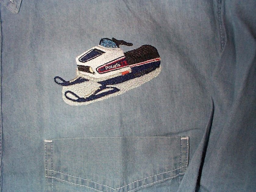 Machine Embroidered Vintage Polaris Snowmobile Shirts  