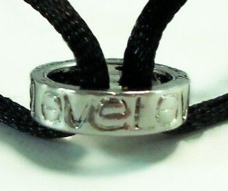 Silver Circle Of Love Charm Bracelets on Satin Cord  