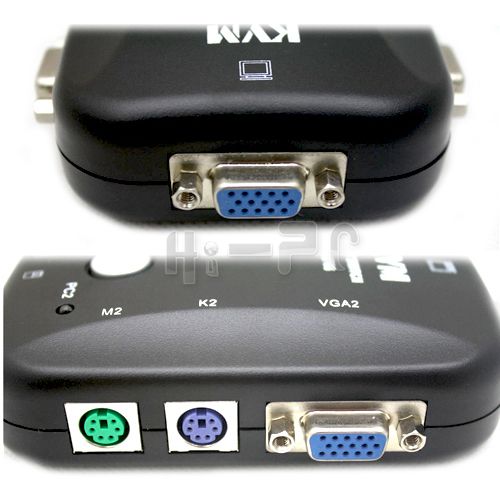 New 2 Port KVM Keyboard Video VGA/SVGA Mouse Switch Box  